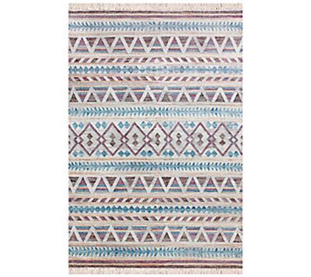 Ox Bay Diamond Handwoven 4' x 6' Jute and Cotto n Dhurrie Rug