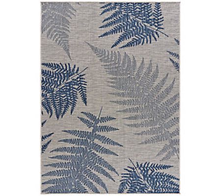 Ox Bay Navy Fallen Fern Indoor/Outdoor Rug 5'3" x 7'3"