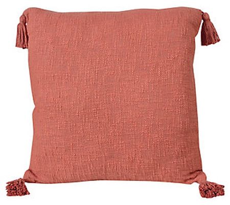 Ox Bay Solid Cotton Throw Pillow with Tassels