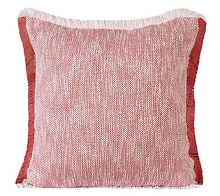 Ox Bay Two-Tone Lumbar Pillow with Fringe