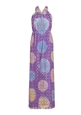 Oye Eyelet Cotton Maxi Dress