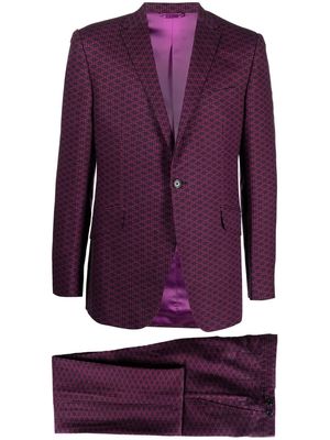 OZWALD BOATENG graphic-print single-breasted suit - Purple