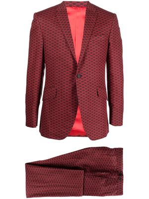 OZWALD BOATENG graphic-print single-breasted suit - Red
