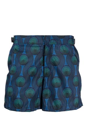 OZWALD BOATENG mosaic-print swim shorts - Blue