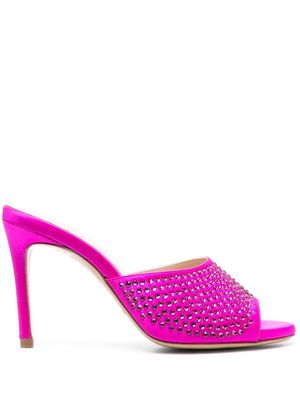 P.A.R.O.S.H. 100mm crystal-embellished mules - Pink