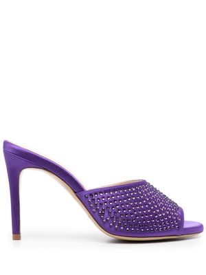 P.A.R.O.S.H. 105mm crystal-embellished mules - Purple