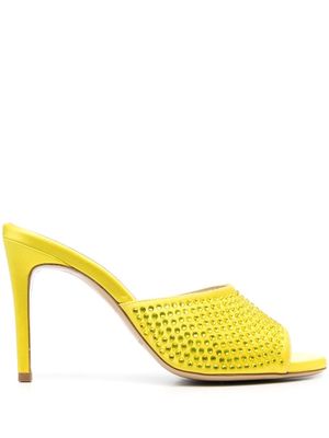 P.A.R.O.S.H. 105mm crystal-embellished mules - Yellow