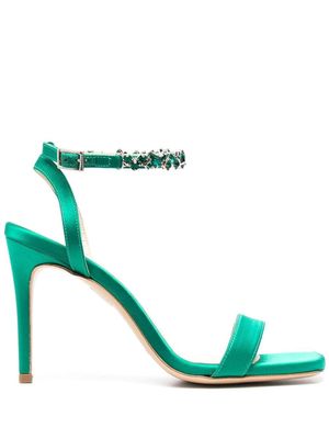 P.A.R.O.S.H. 110mm crystal ankle-strap sandals - Green