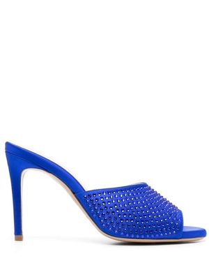 P.A.R.O.S.H. 110mm crystal-embellished mules - Blue