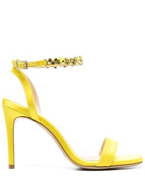 P.A.R.O.S.H. 110mm crystal-strap sandals - Yellow