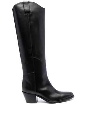 P.A.R.O.S.H. 65mm knee-high leather boots - Black