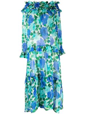 P.A.R.O.S.H. all-over floral print dress - Blue
