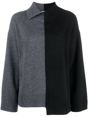P.A.R.O.S.H. asymmetric-neck fine-knit jumper - Black
