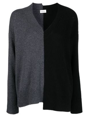 P.A.R.O.S.H. asymmetric V-neck sweatshirt - Black