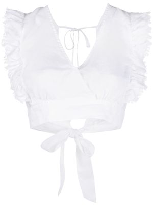 P.A.R.O.S.H. back-tie cropped top - White