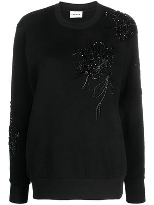 P.A.R.O.S.H. bead-embellished cotton sweatshirt - Black