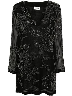 P.A.R.O.S.H. bead-embroidered midi dress - Black