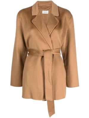 P.A.R.O.S.H. belted double-breasted cashmere coat - Brown