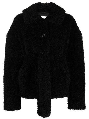 P.A.R.O.S.H. belted faux-shearling jacket - Black