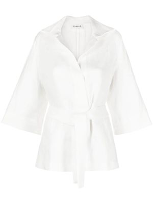 P.A.R.O.S.H. belted linen blouse - White