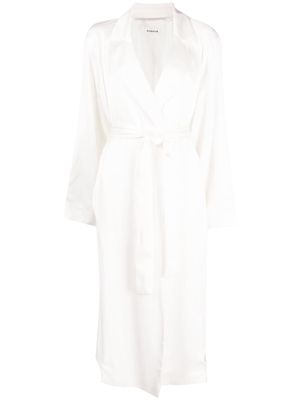 P.A.R.O.S.H. belted-waist long coat - White