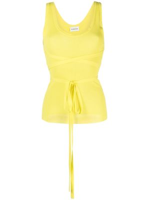 P.A.R.O.S.H. belted-waist ribbed top - Yellow