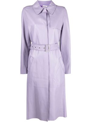 P.A.R.O.S.H. belted-waist single-breasted coat - Purple