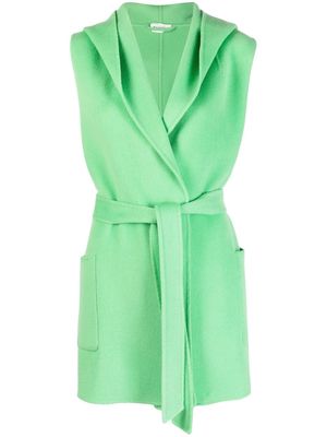 P.A.R.O.S.H. belted wrap sleeveless coat - Green