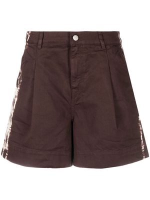 P.A.R.O.S.H. bleach-effect high-waisted shorts - Brown