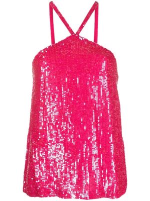 P.A.R.O.S.H. Blush sequin-embellished halter top - Pink