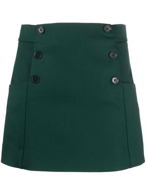 P.A.R.O.S.H. button-detail wool A-line skirt - Green