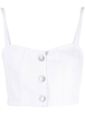 P.A.R.O.S.H. buttoned crop top - White