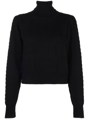 P.A.R.O.S.H. cable-knit roll neck jumper - Black