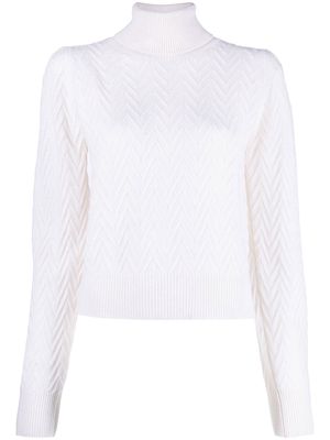 P.A.R.O.S.H. cable-knit roll neck jumper - White