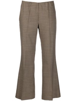 P.A.R.O.S.H. check-pattern cropped trousers - Brown