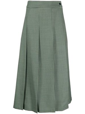 P.A.R.O.S.H. check-pattern pleated skirt - Green
