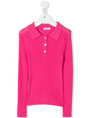 P.A.R.O.S.H. Cipria ribbed-knit polo top - Pink