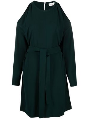 P.A.R.O.S.H. cold-shoulder long-sleeve dress - Green
