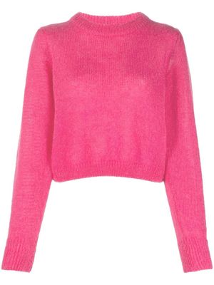 P.A.R.O.S.H. crew-neck knitted cropped jumper - Pink