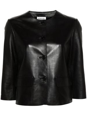 P.A.R.O.S.H. cropped button-up leather jacket - Black