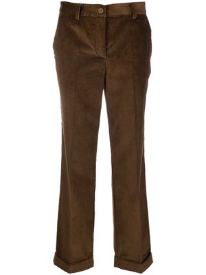 P.A.R.O.S.H. cropped corduroy trousers - Brown
