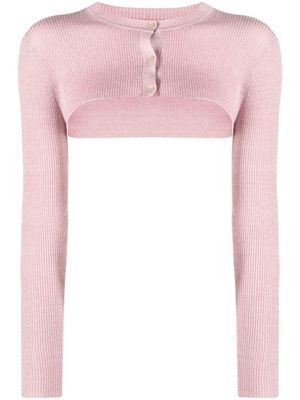 P.A.R.O.S.H. cropped knitted cardigan - Pink