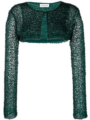 P.A.R.O.S.H. cropped sequin-embellished jacket - Green