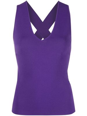 P.A.R.O.S.H. crossover-strap detail top - Purple