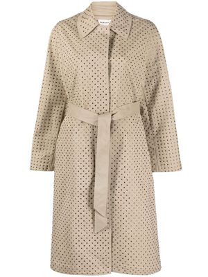 P.A.R.O.S.H. crystal-embellished belted trench coat - Neutrals
