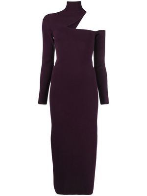 P.A.R.O.S.H. cut-out detail high-neck knitted dress - Purple