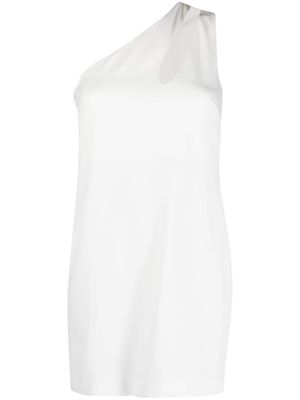 P.A.R.O.S.H. cut-out detail one shoulder dress - White