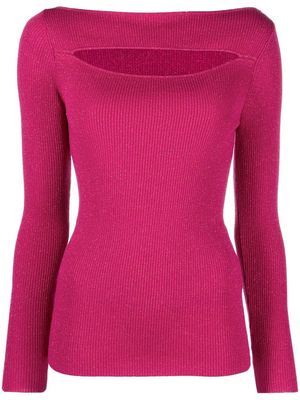 P.A.R.O.S.H. cut-out ribbed glitter jumper - Pink
