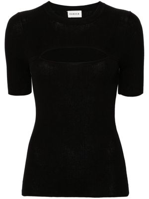 P.A.R.O.S.H. cut-out ribbed top - Black