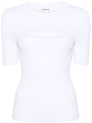 P.A.R.O.S.H. cut-out ribbed top - White